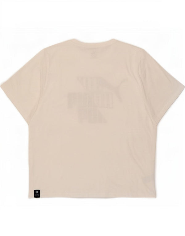 Camiseta masculina gráfica Puma Top 2XL algodão branco