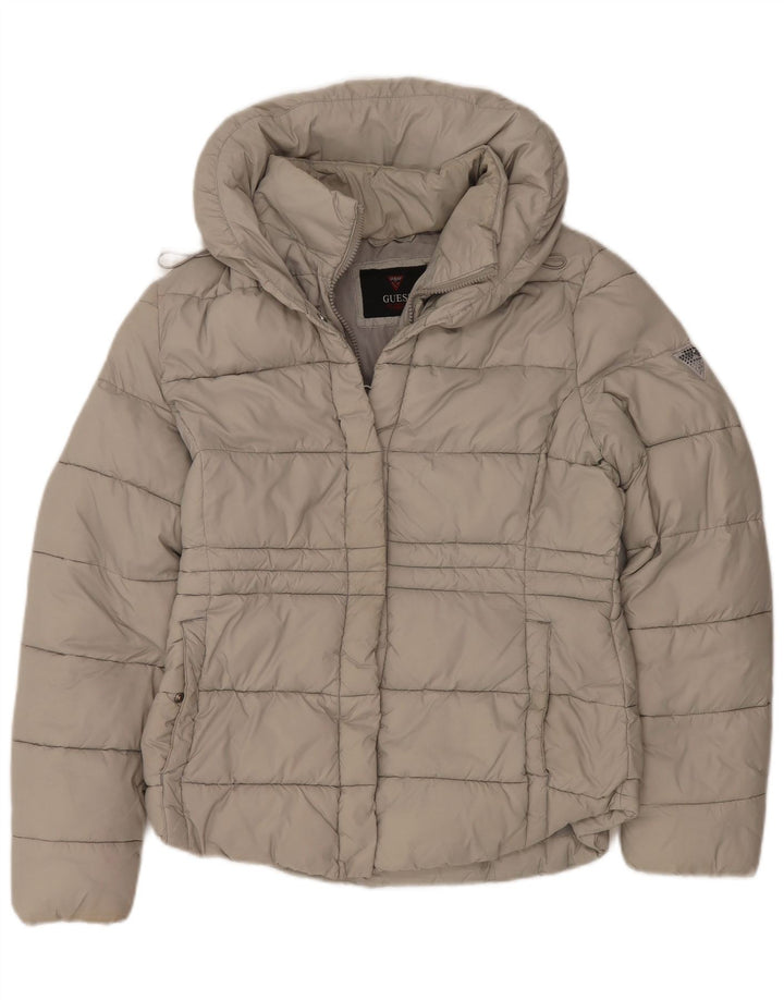 Jaqueta acolchoada feminina GUESS UK 16 grande poliéster bege