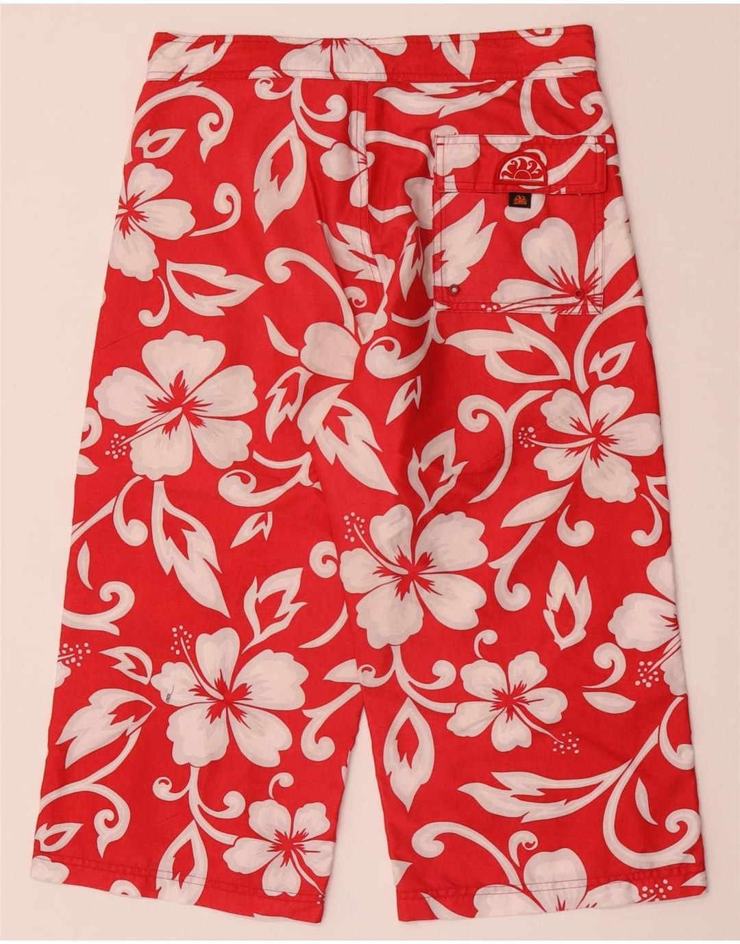 Calça capri feminina Sundek W32 L19 poliéster floral vermelho