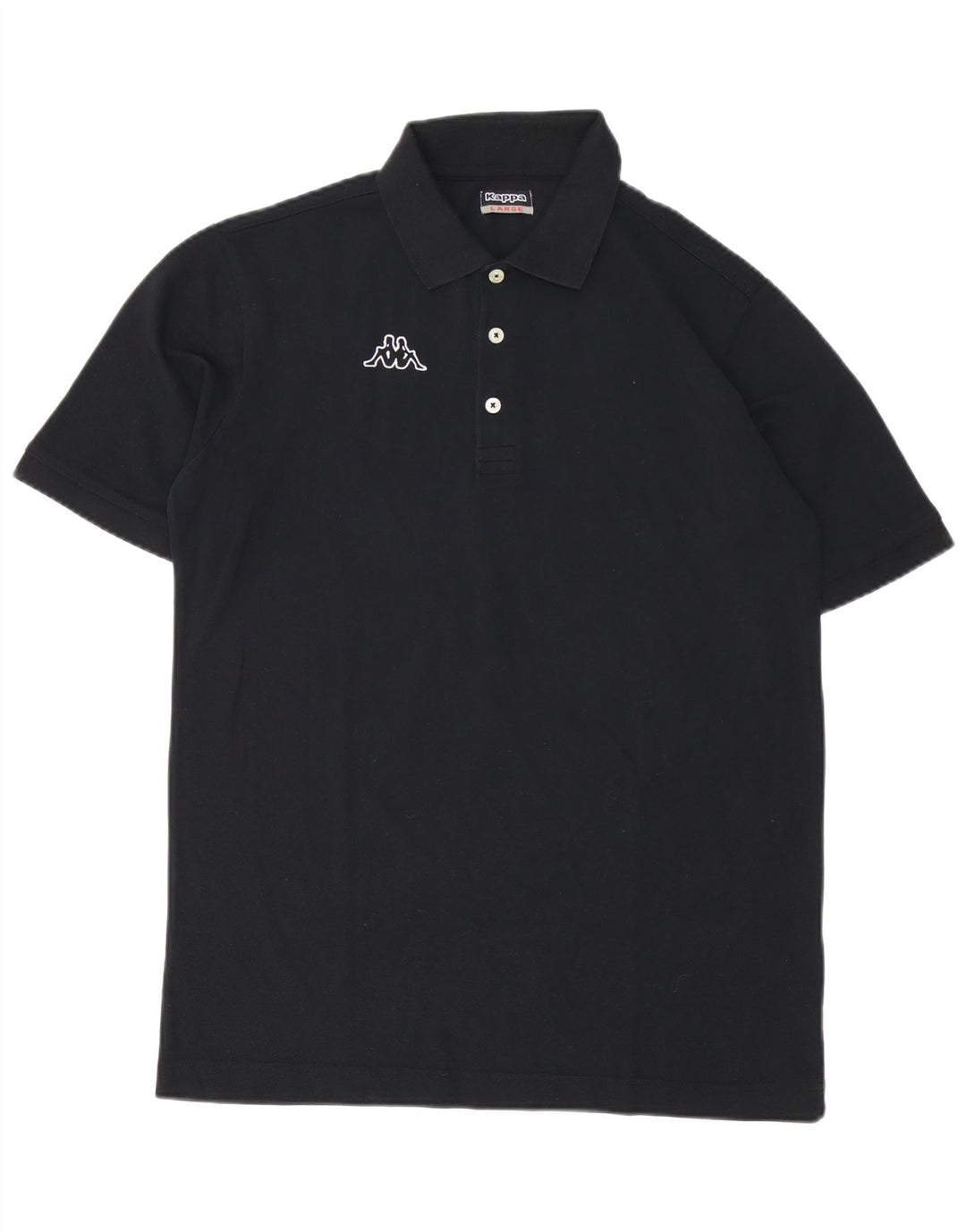 Camisa polo masculina Kappa gráfica grande algodão preto