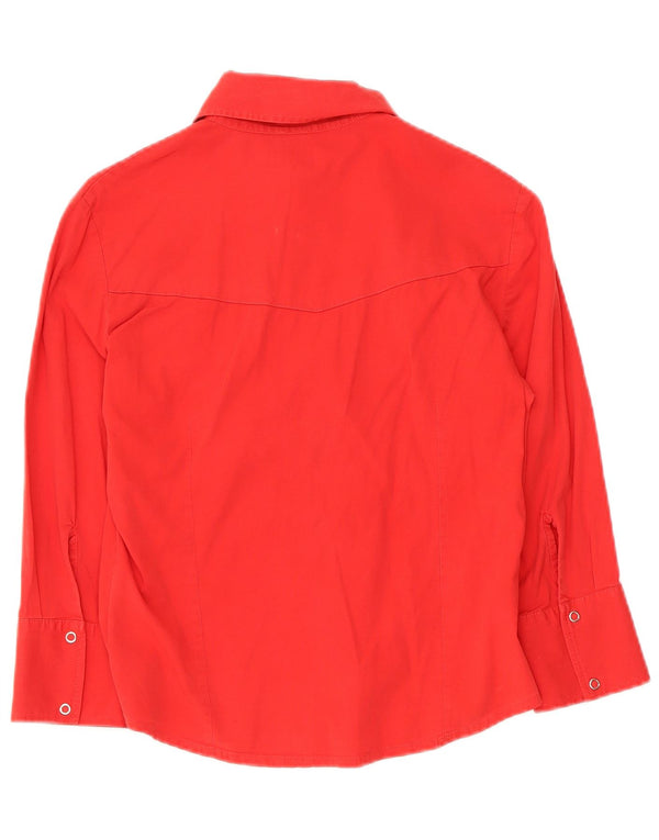 Blusa feminina vintage manga 3/4 Reino Unido 10 pequena vermelha