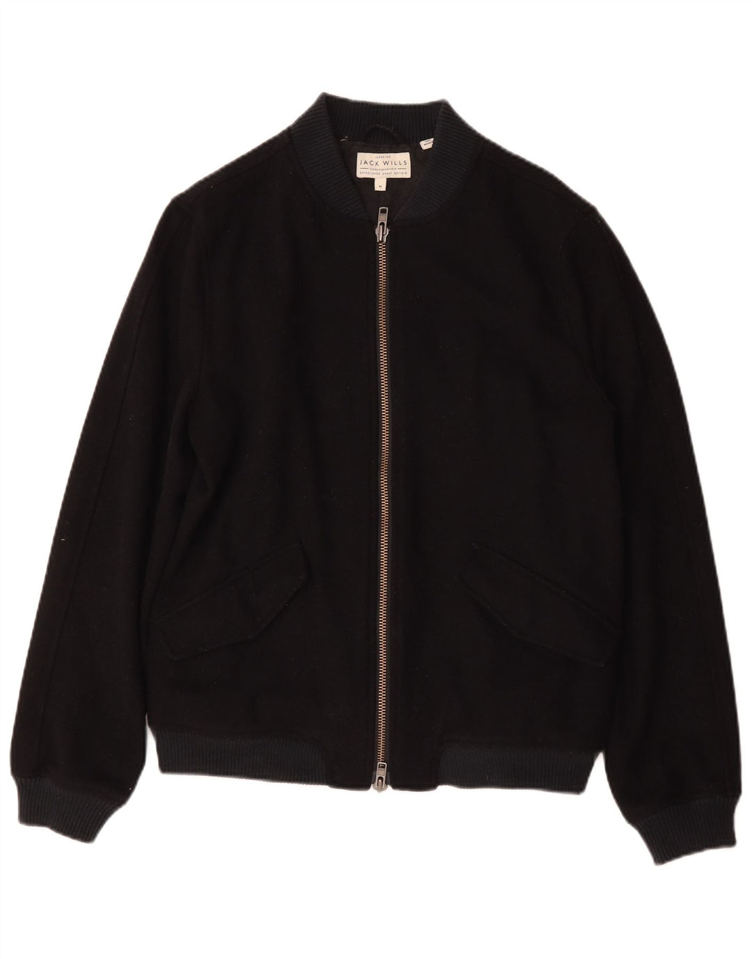 Jaqueta bomber masculina Jack Wills Reino Unido 38 lã azul marinho médio