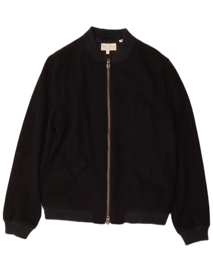 Jaqueta bomber masculina Jack Wills Reino Unido 38 lã azul marinho médio