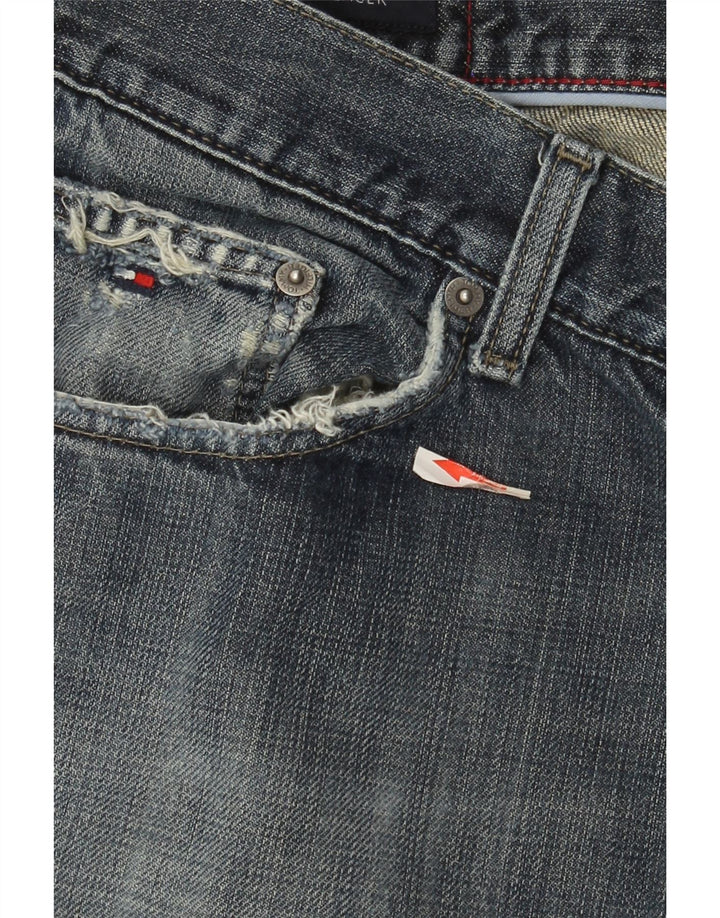 Jeans retos masculinos Tommy Hilfiger W40 L32 algodão azul