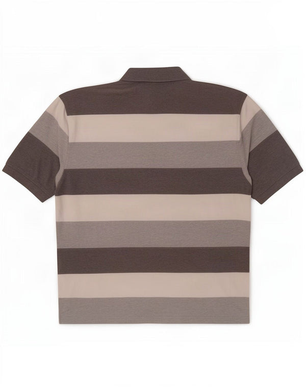 Camisa polo masculina de rugby Tommy Hilfiger 2XL algodão listrado cinza