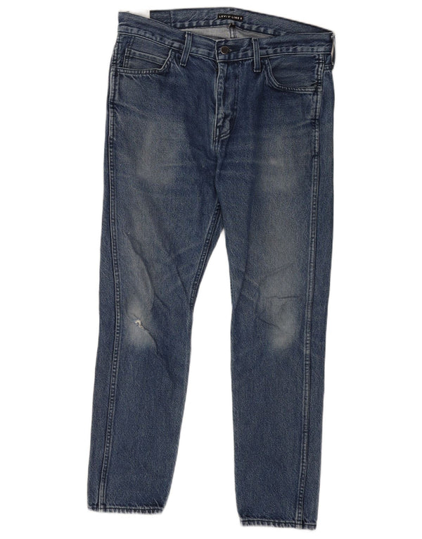 Levi's Mens Line 8 Slim Jeans W32 L30 Azul Algodão