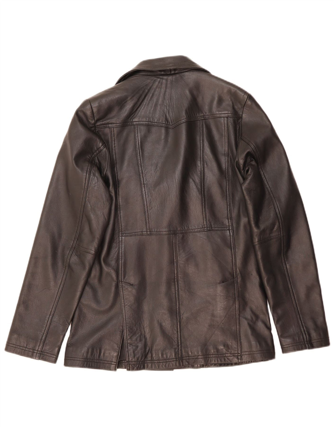 Jaqueta de couro masculina MDM UK 38 couro preto médio