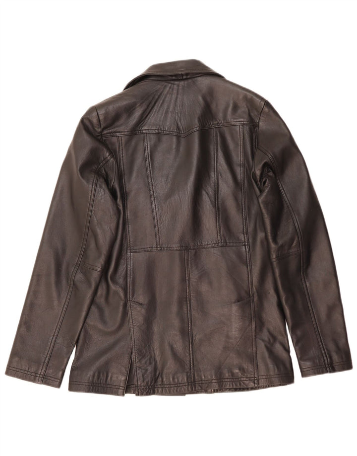 Jaqueta de couro masculina MDM UK 38 couro preto médio