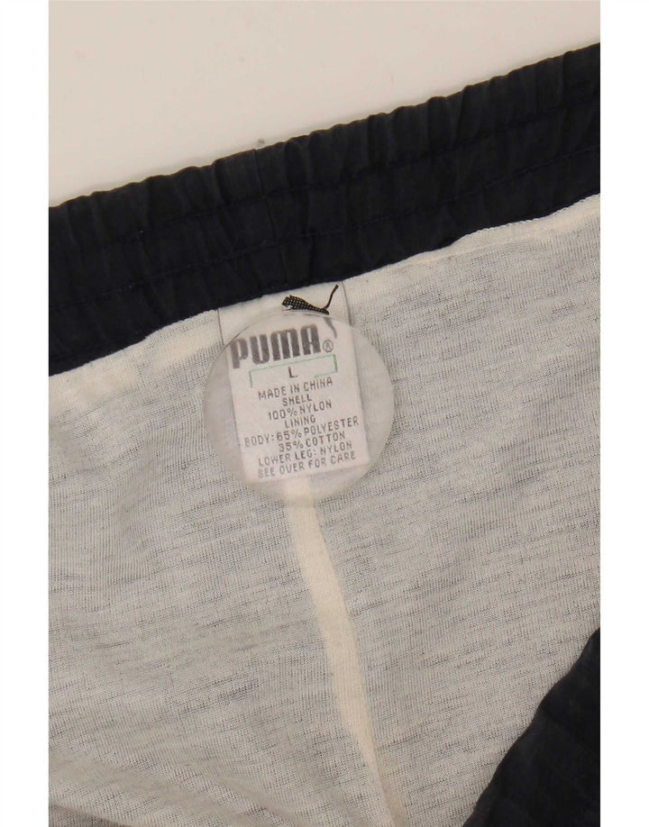 Calça de treino masculina Puma grande azul marinho nylon