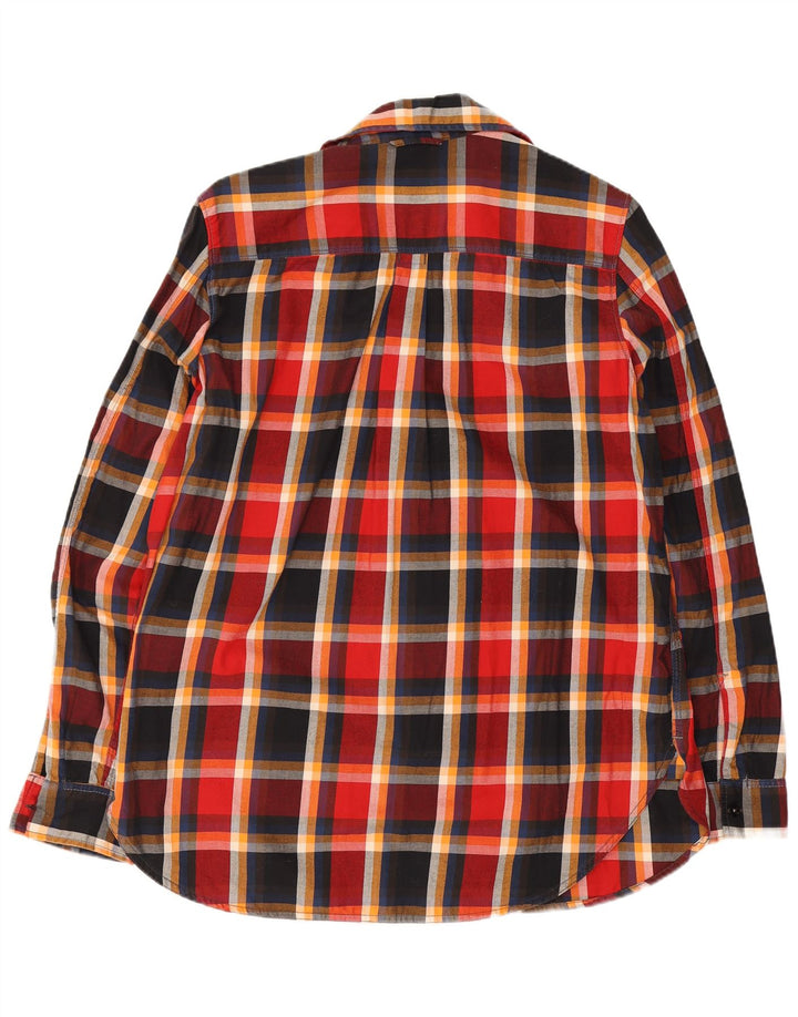 Camisa masculina de flanela G-Star média de algodão xadrez multicolorido