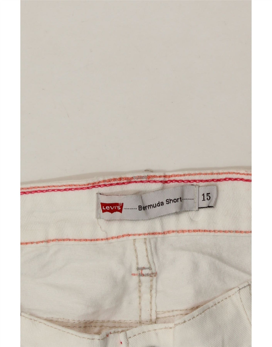 LEVI'S Womens Bermuda Denim Shorts US 15 XL W34  White Cotton Vintage Levi's and Second-Hand Levi's from Messina Hembry 