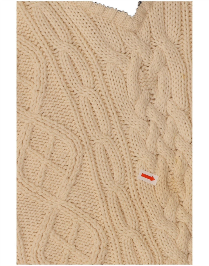 Suéter masculino com decote em V COTTON REPUBLIC algodão bege médio