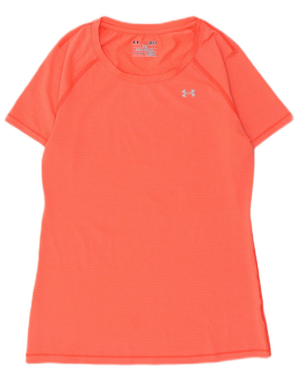 Camiseta feminina Under Armour Heat Gear Top UK 10 pequena laranja poliéster