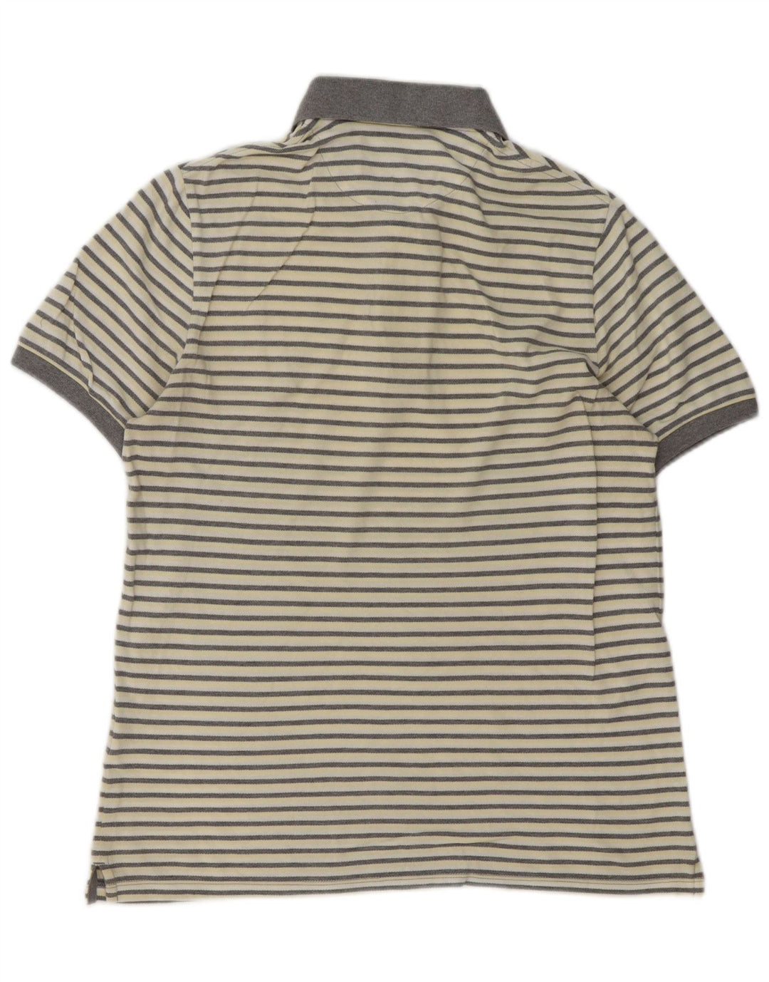 Camisa polo masculina Lyle & Scott de algodão listrado branco médio