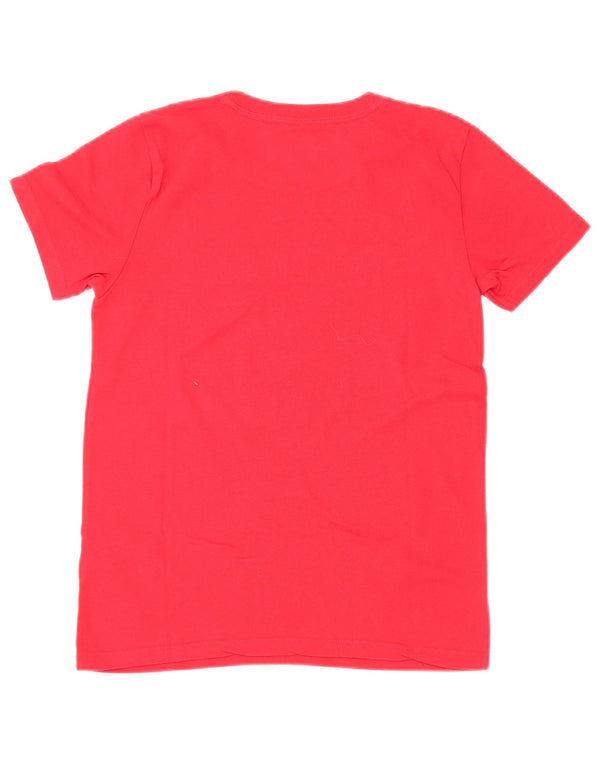 Camiseta feminina estampada Hollister UK 6 XS algodão vermelho