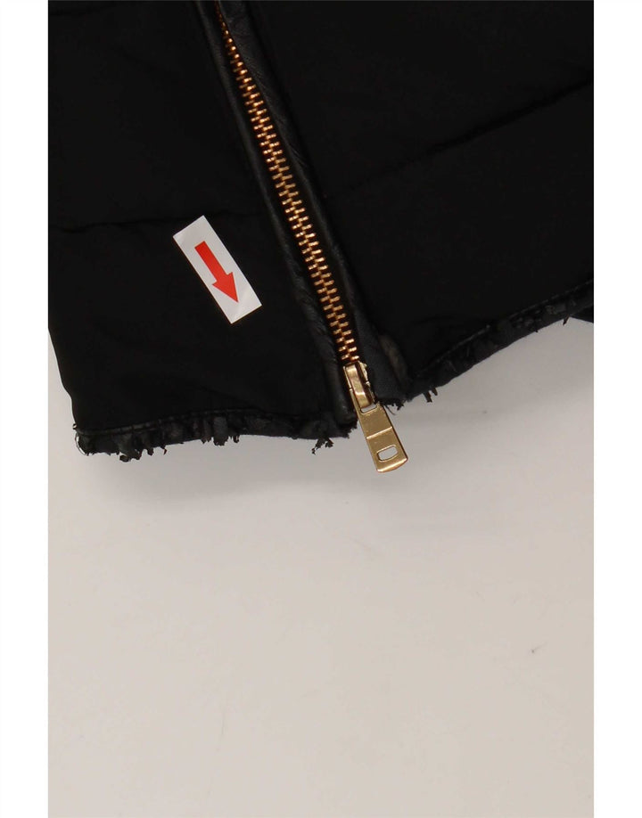 Jaqueta acolchoada feminina Zara UK 18 XL preto poliéster