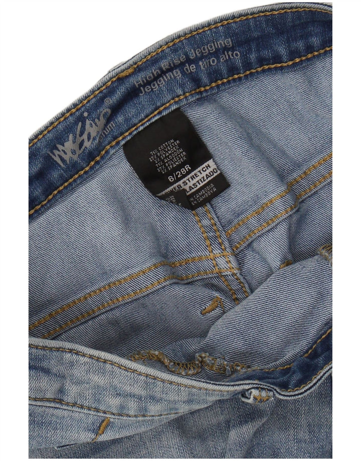 MOSSIMO Calça jeans feminina cintura alta desgastada US 6 médio W28 L28 azul