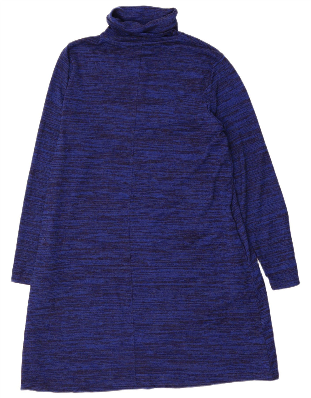 Vestido jumper feminino Marks & Spencer Reino Unido 14 grande poliéster manchado azul marinho