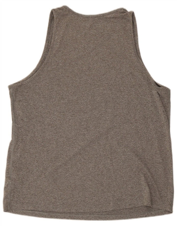 Nike Womens Dri Fit Graphic Vest Top UK 16 Grande Cinza Poliéster
