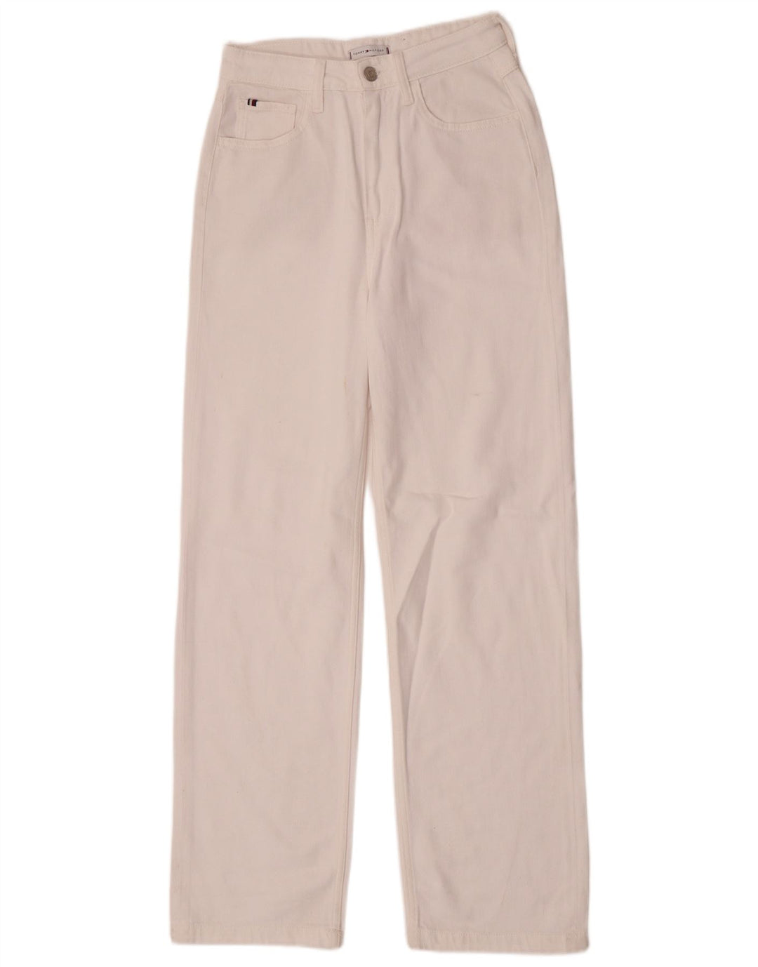 Jeans retos femininos Tommy Hilfiger W27 L30 algodão branco