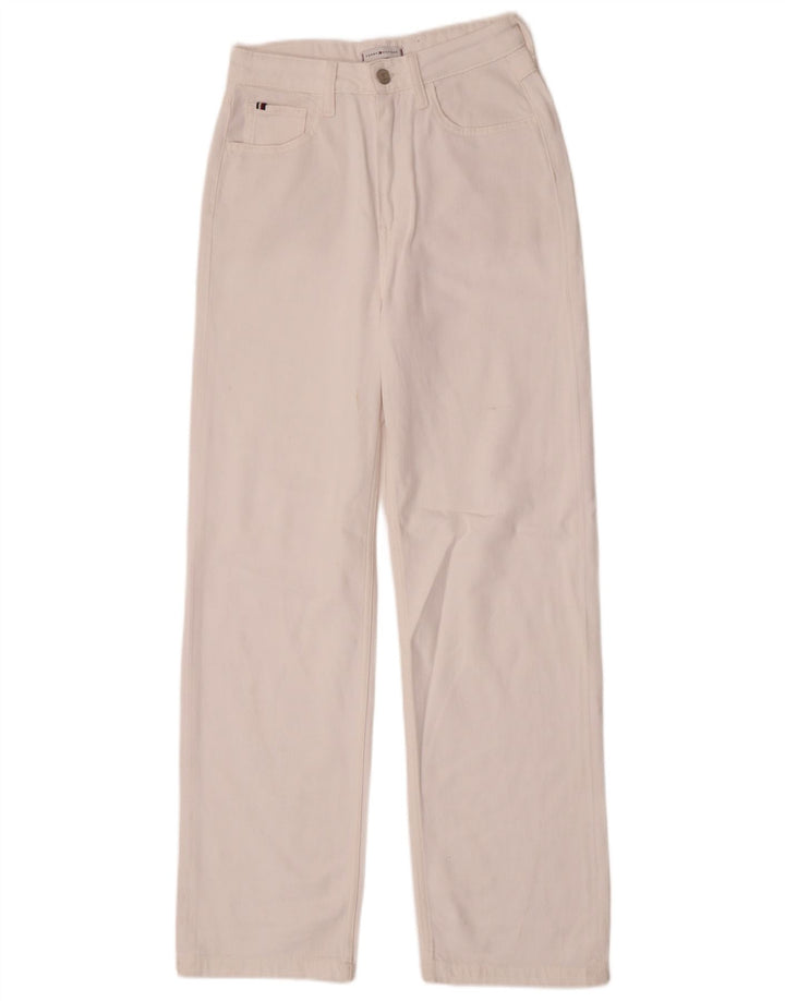 Jeans retos femininos Tommy Hilfiger W27 L30 algodão branco