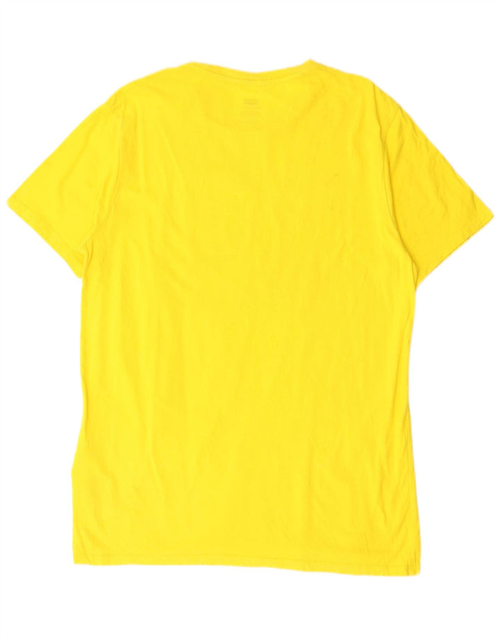Camiseta masculina Levi's Peanuts Graphic Top grande de algodão amarelo