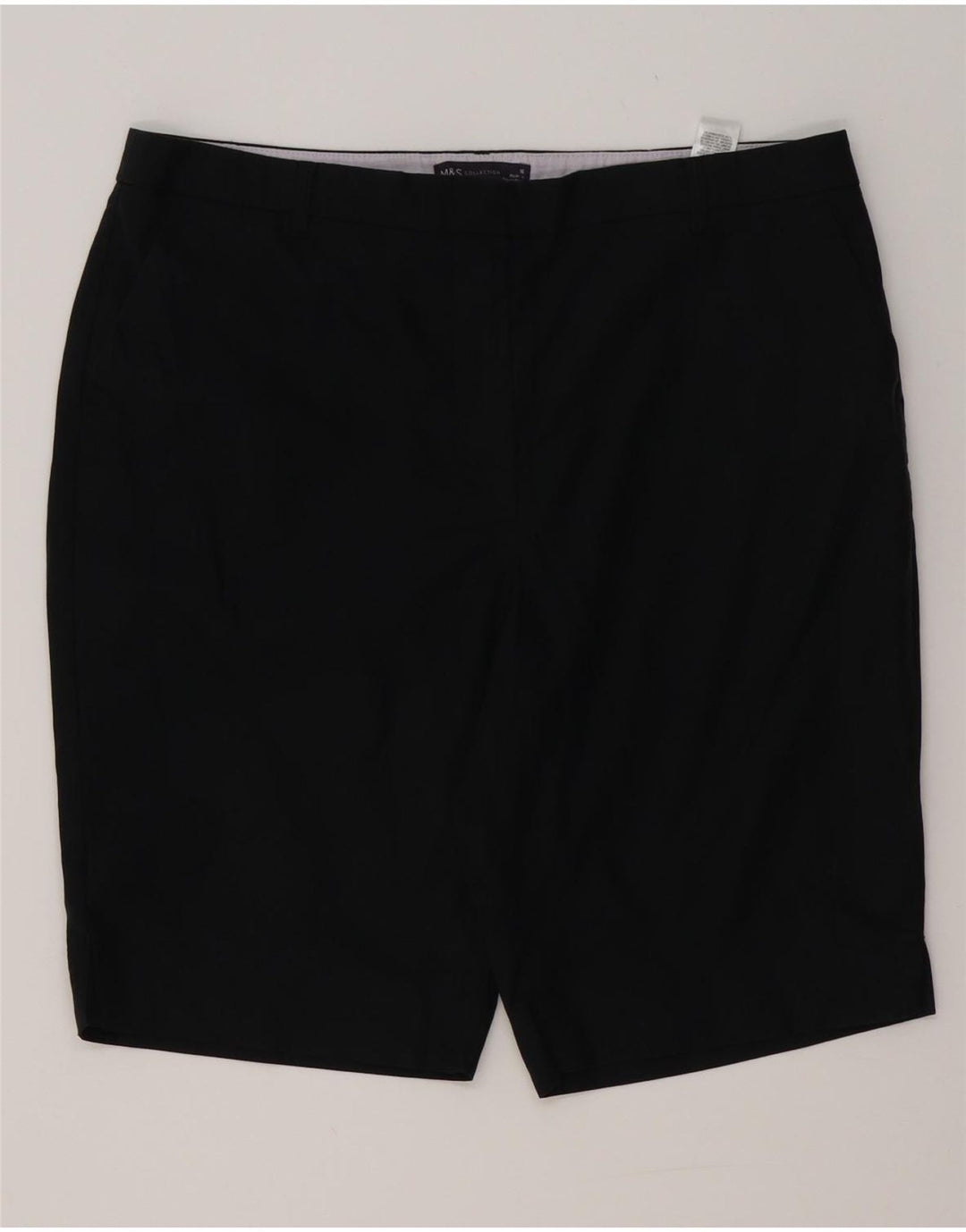 Shorts chino feminino MARKS & SPENCER UK 16 grande 36 poliéster preto