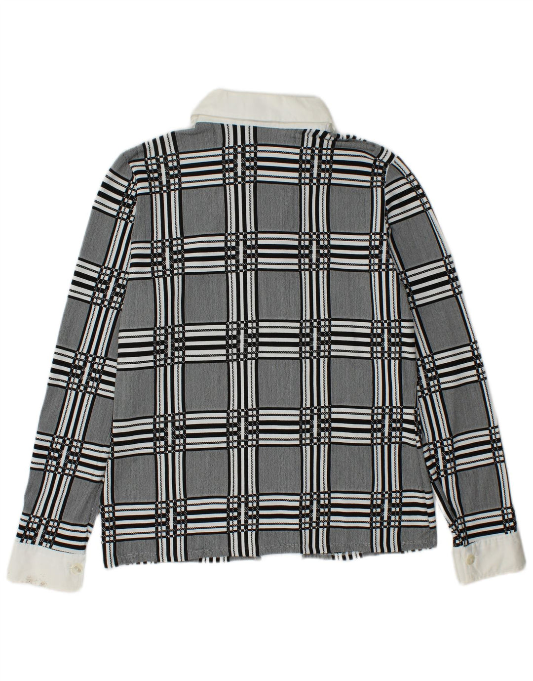 NARACAMICIE Blusa feminina com botões duplos Reino Unido 14 xadrez cinza médio