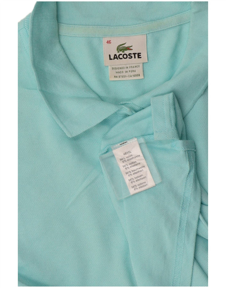 Camisa polo feminina Lacoste tamanho 46 XL azul algodão