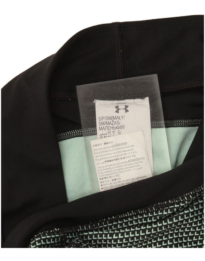 Under Armour Womens Leggings UK 10 Poliéster Geométrico Preto Pequeno