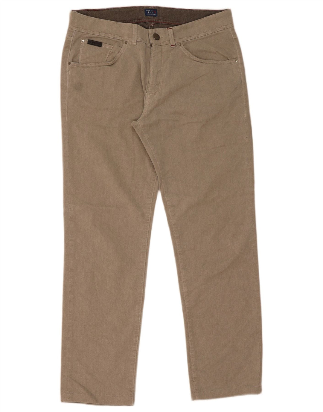 Trussardi Calça jeans reta masculina W36 L31 algodão bege