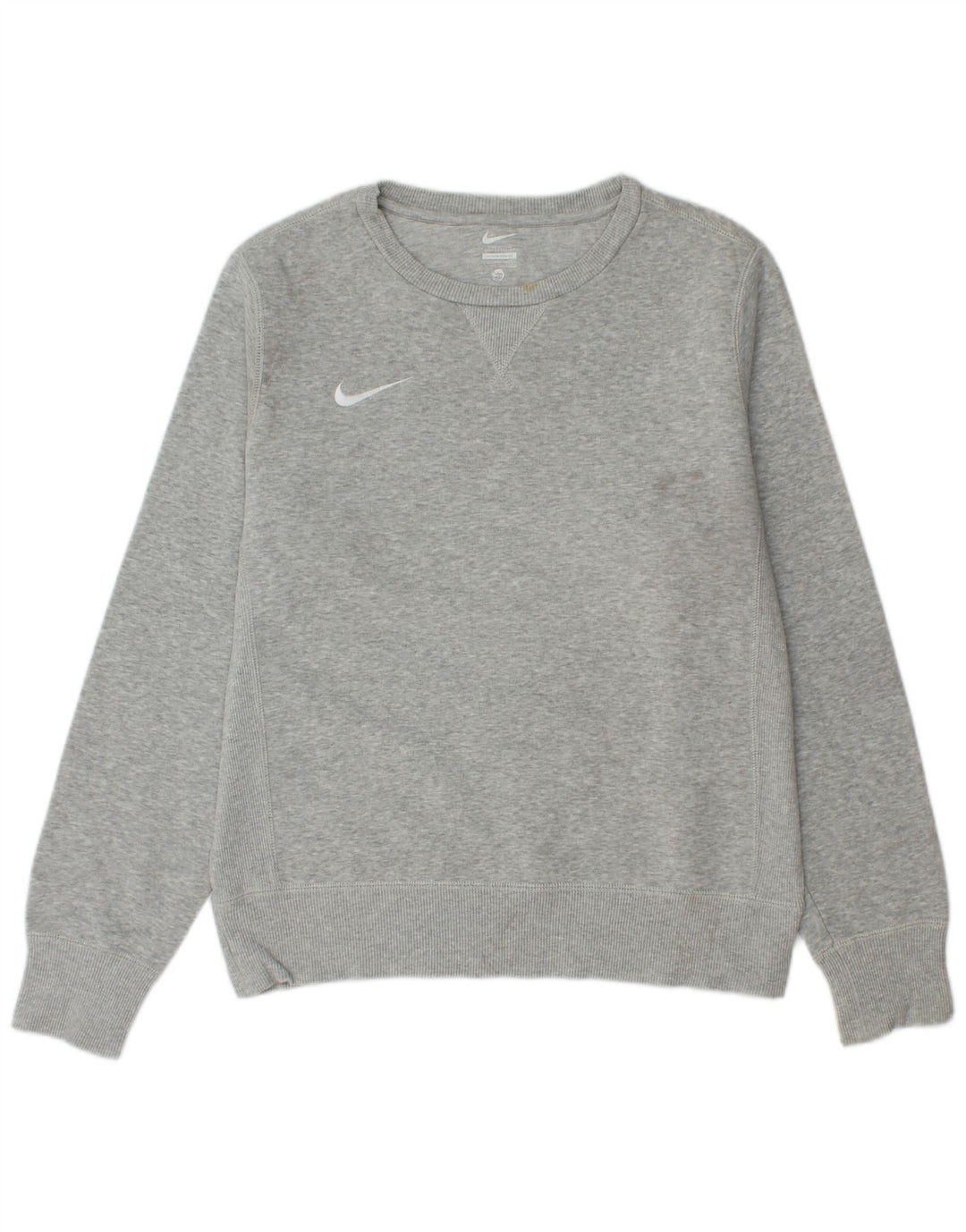 Moletom masculino Nike Jumper pequeno cinza manchado de algodão