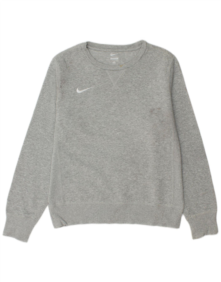 Moletom masculino Nike Jumper pequeno cinza manchado de algodão