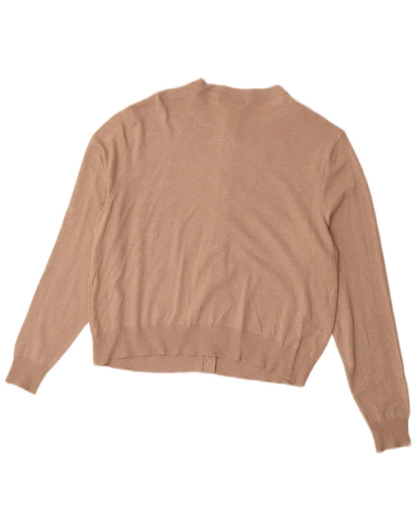 Suéter cardigã feminino Marks & Spencer Reino Unido 16 grande viscose bege