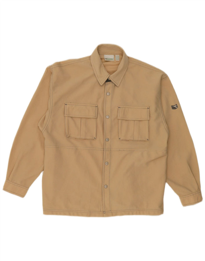 Diadora Mens Loose Fit Shirt UK 36 Pequeno Poliéster Bege