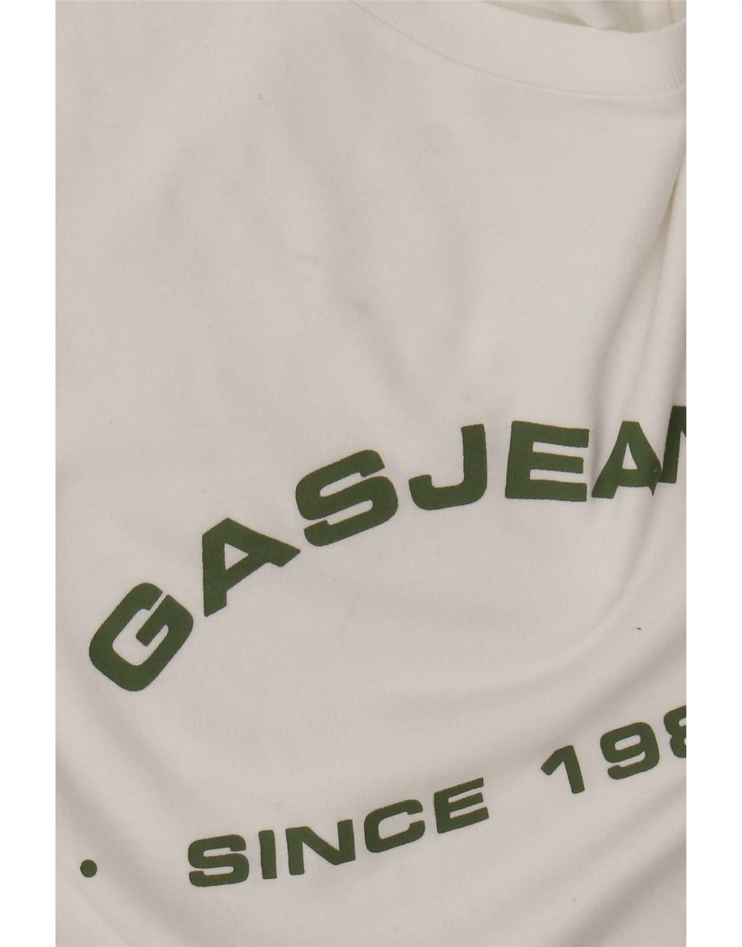Camiseta gráfica masculina Gas Top Médio Branco