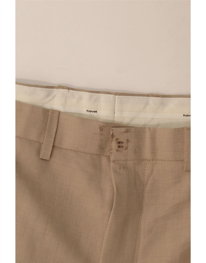 Calça chino reta masculina MARKS & SPENCER W42 L31 poliéster bege