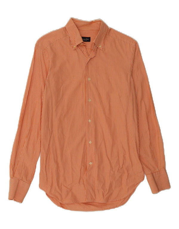Camisa masculina MASSIMO DUTTI tamanho 39 15 1/2 risca de giz laranja médio