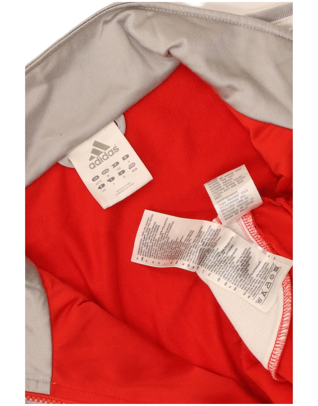 Adidas Mens Tracksuit Top Jacket UK 40/42 Médio Vermelho Colorblock Poliéster