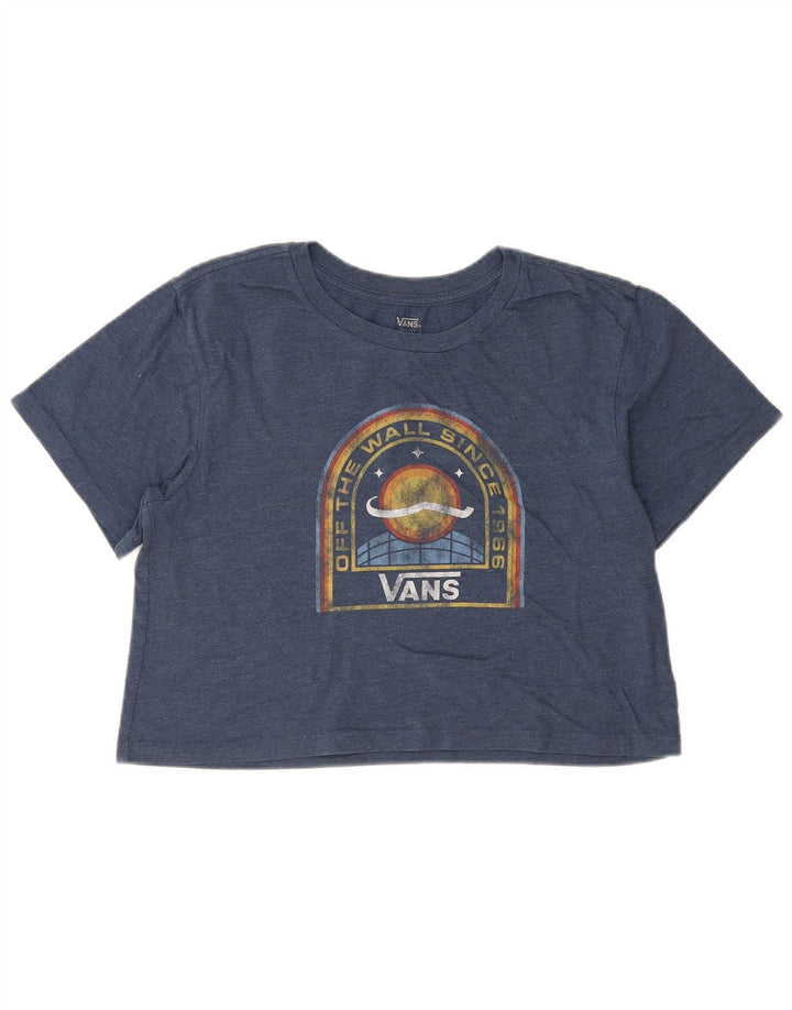 Camiseta Vans Feminina Crop Oversized Graphic UK 10 Pequena Azul