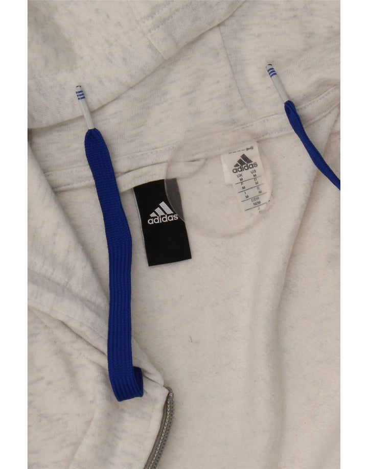 Suéter masculino Adidas com capuz e zíper gráfico médio off white manchado