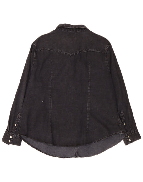 Camisa jeans feminina Levi's UK 20 2XL algodão preto