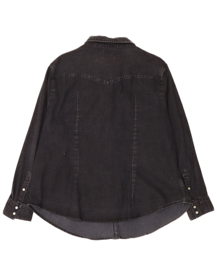 Camisa jeans feminina Levi's UK 20 2XL algodão preto