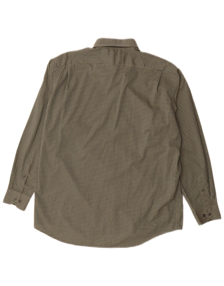 Camisa masculina Lacoste tamanho 42 grande algodão cáqui guingão