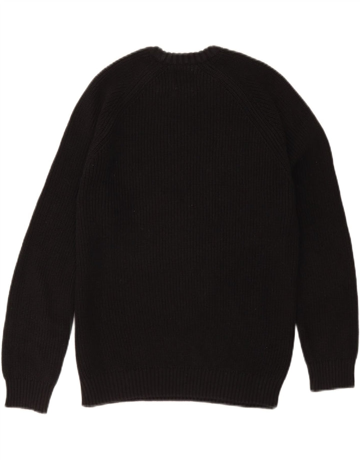 Zara Suéter feminino oversized com gola redonda Reino Unido 10 pequeno preto