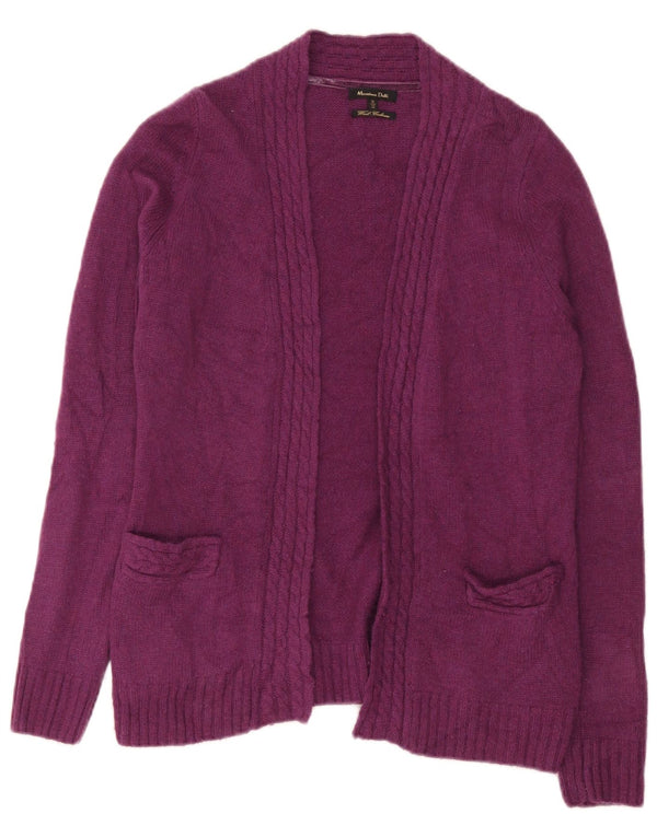 Suéter cardigan aberto feminino Massimo Dutti Reino Unido 12 lã roxa média