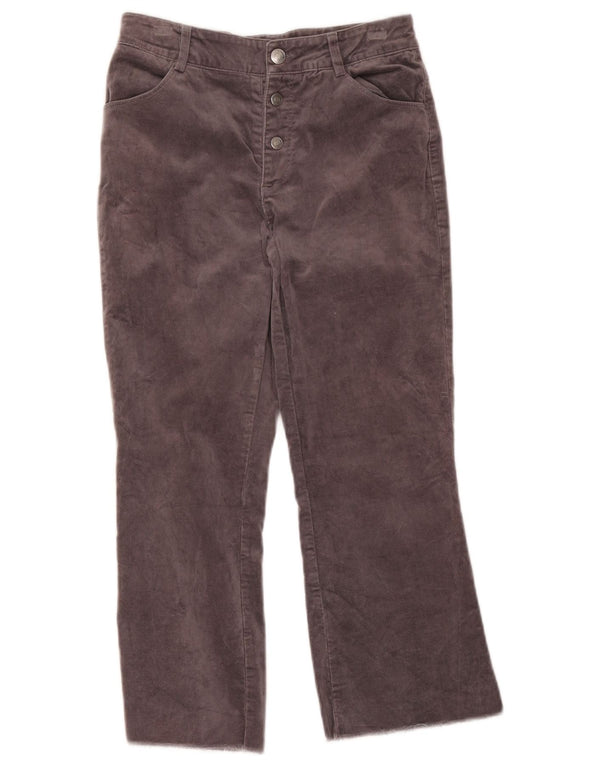 Calças casuais de veludo para meninas Benetton 11-12 anos 2XL W28 L21 cinza algodão
