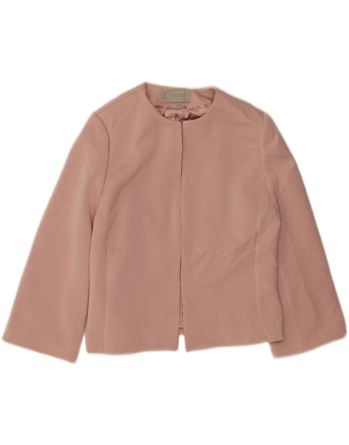 Jaqueta blazer feminina Hobbs Crop Open UK 12 viscose rosa médio