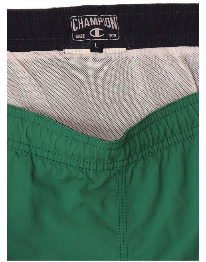 Shorts de natação masculino gráfico CHAMPION grande verde