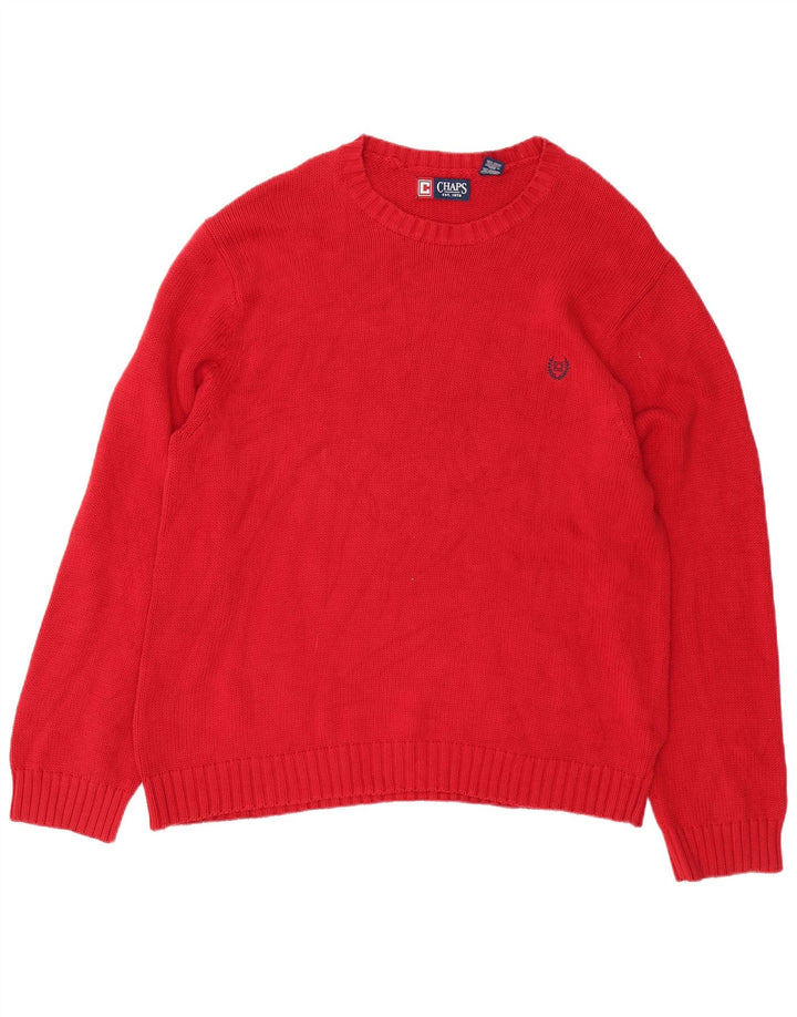 Suéter masculino Chaps com gola canoa XL de algodão vermelho